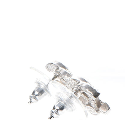 Chanel Crystal CC Earrings Silver 4 of 6
