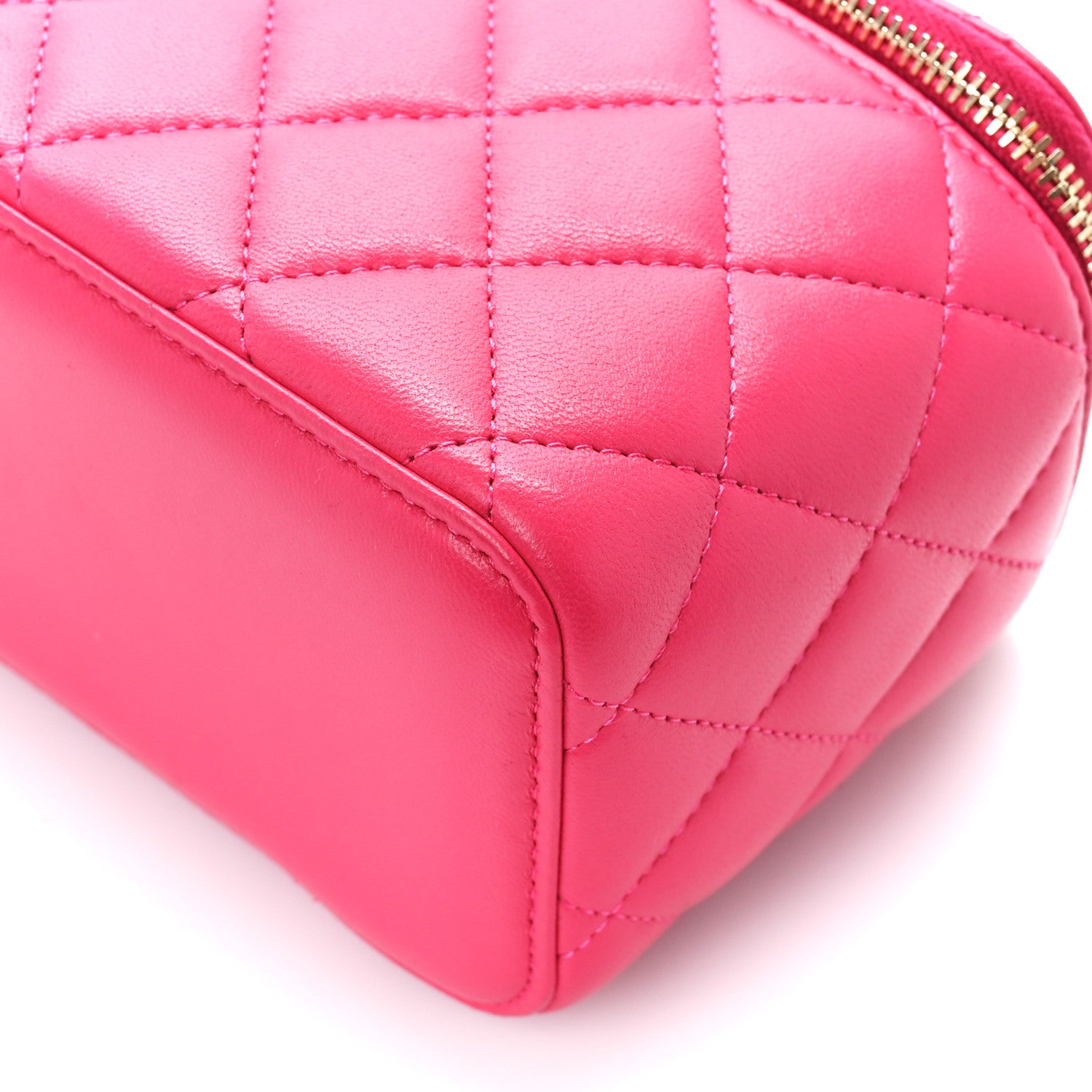 Chanel Lambskin Quilted Trendy Small Vanity Case With Chain Dark Pink 11 of 12