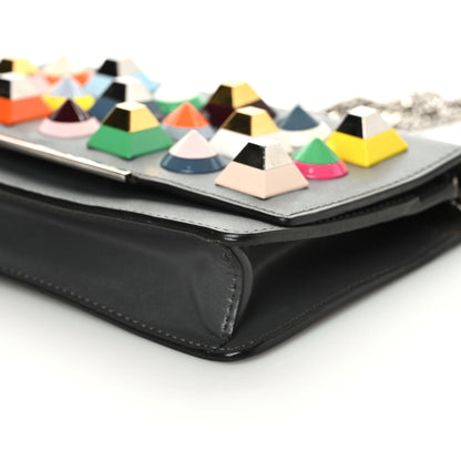 Fendi Vitello Liberty Studded Tube Wallet On Chain Asfalto Multicolor 5 of 9