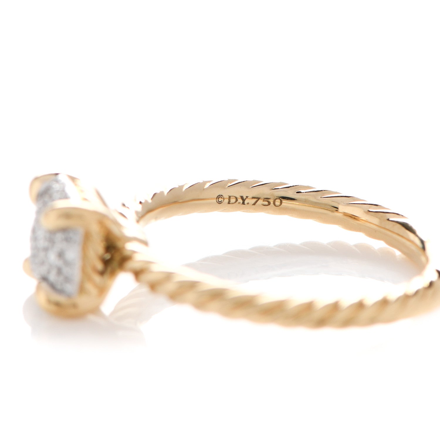 David Yurman 18K Yellow Gold Diamond 7mm Chatelaine Pave Ring 50 5.5 5 of 5