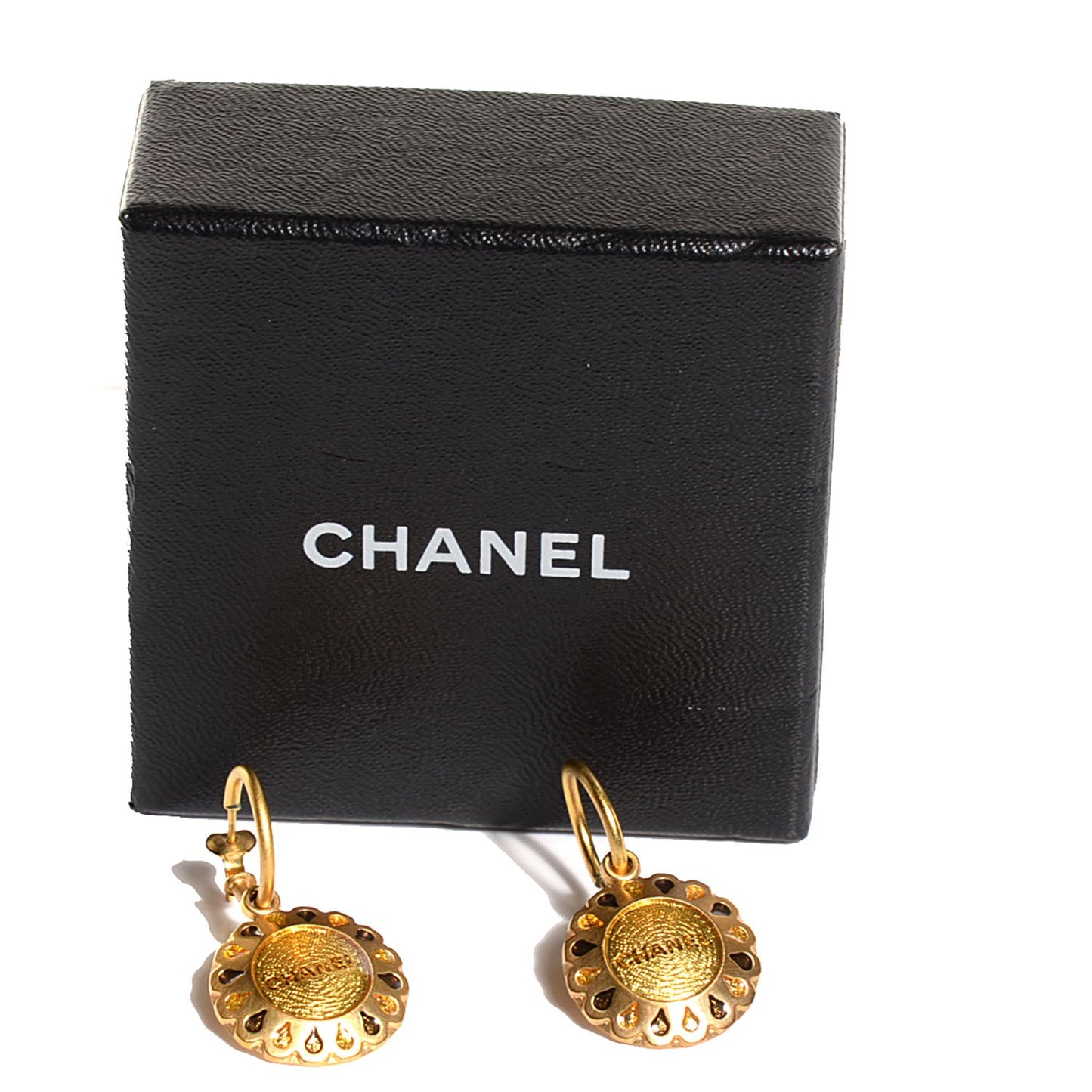 Glitter Resin CC Dangle Earrings Gold