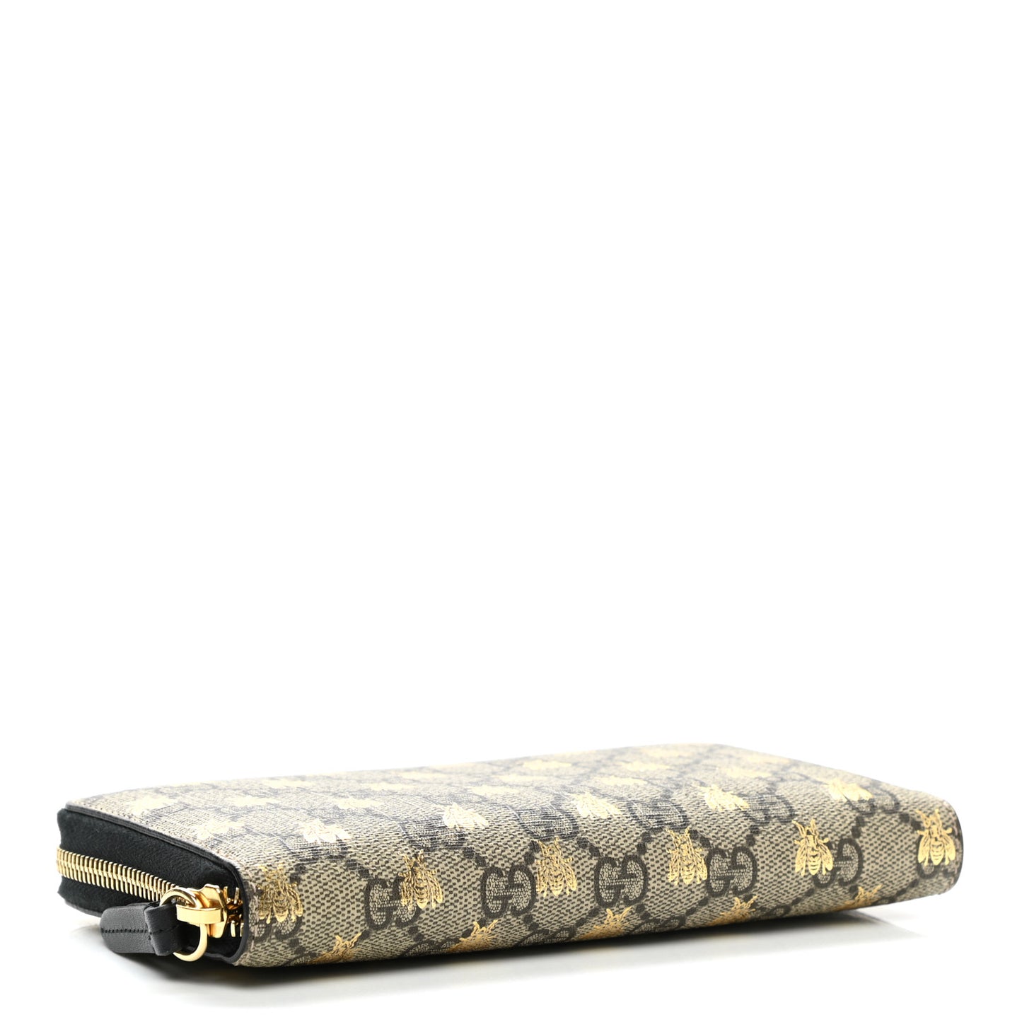 GG Supreme Monogram Bees Zip Around Wallet