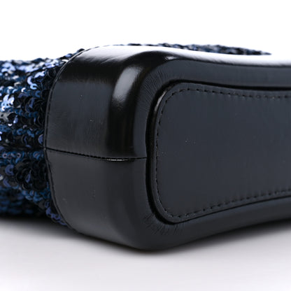 Chanel Sequin Calfskin Small Gabrielle Hobo Black Blue 8 of 9