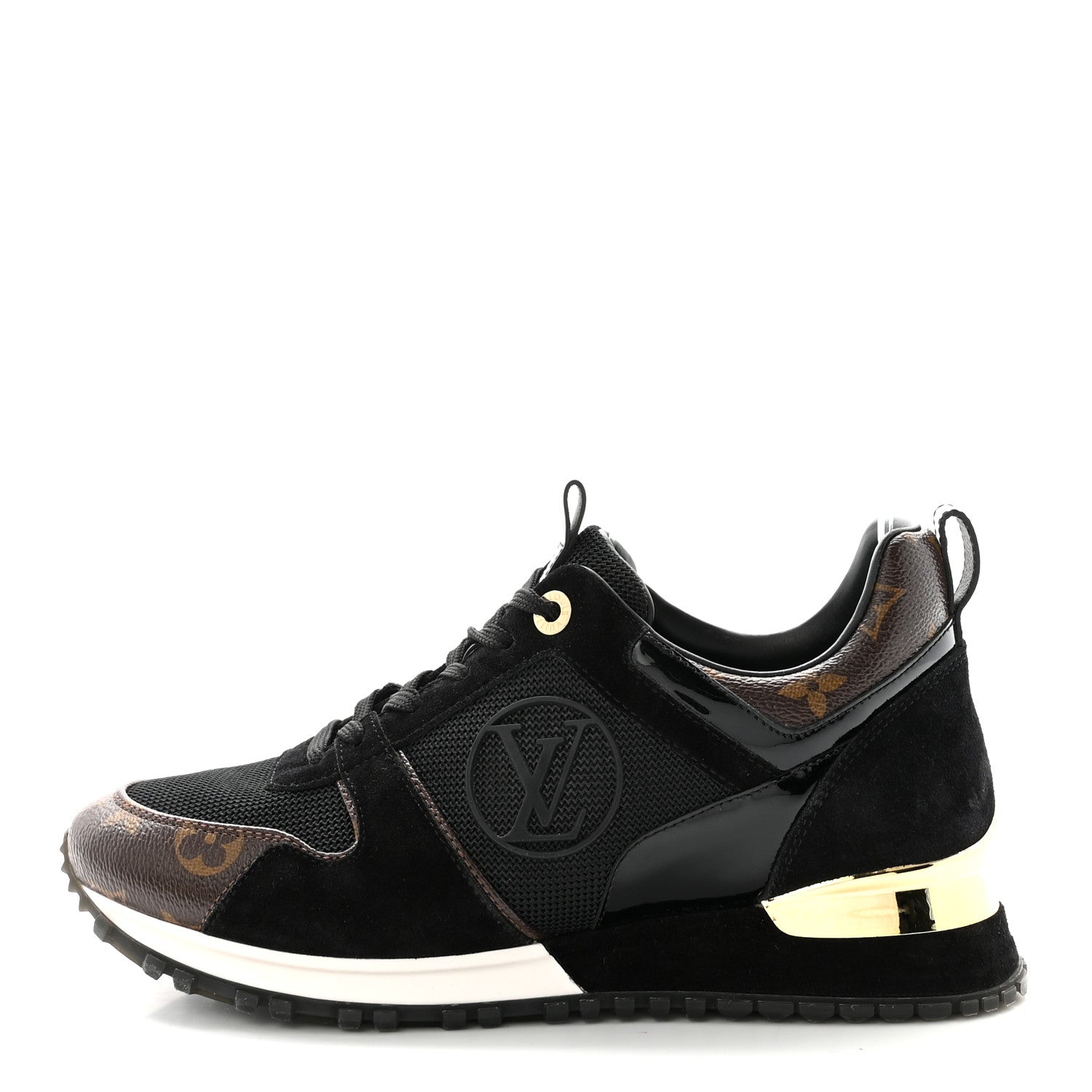 Louis Vuitton Suede Monogram Run Away Sneakers 37.5 Black 1 of 9