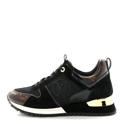 Louis Vuitton Suede Monogram Run Away Sneakers 37.5 Black 1 of 9