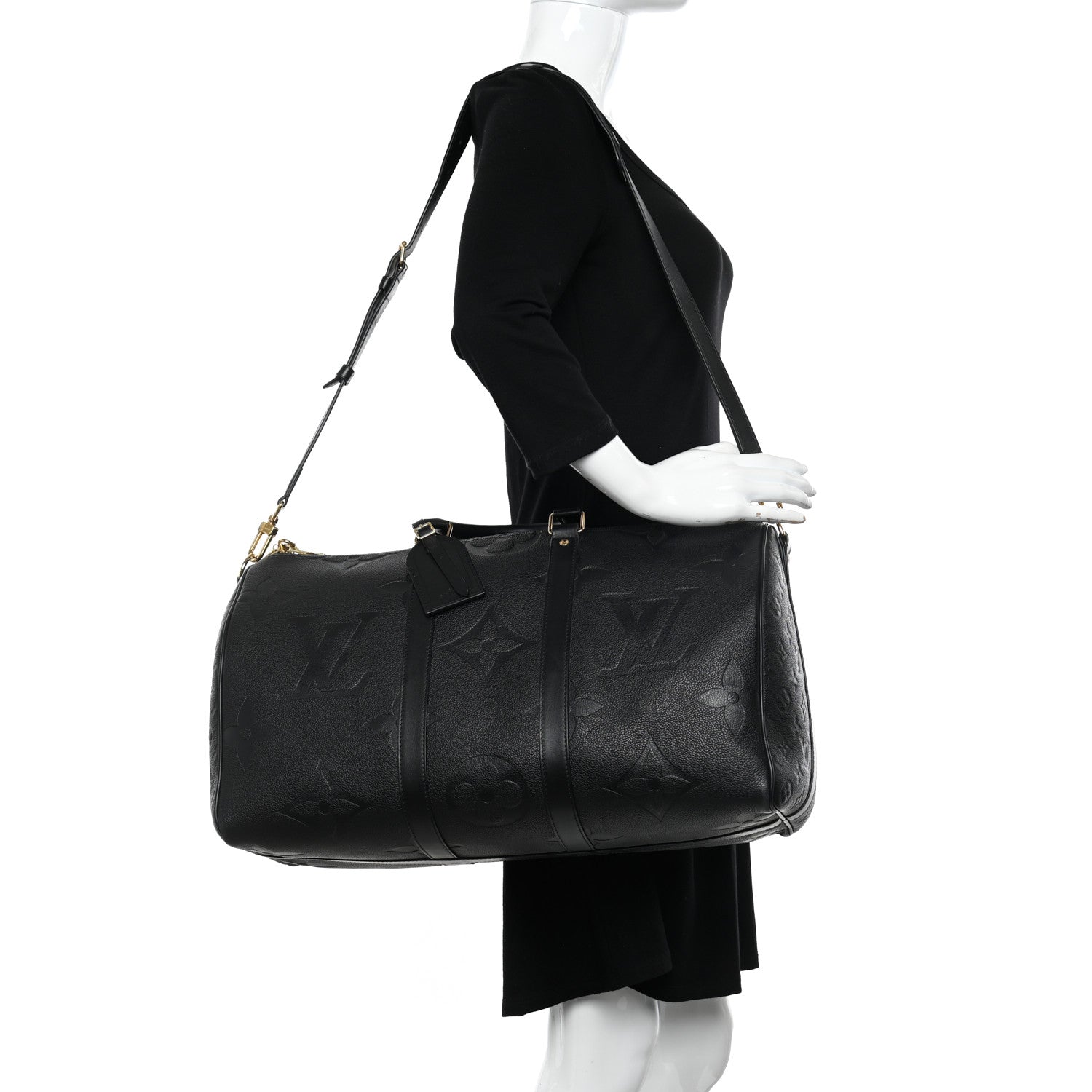 Louis Vuitton Empreinte Monogram Giant Keepall Bandouliere 45 Black 2 of 9