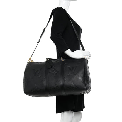 Louis Vuitton Empreinte Monogram Giant Keepall Bandouliere 45 Black 2 of 9