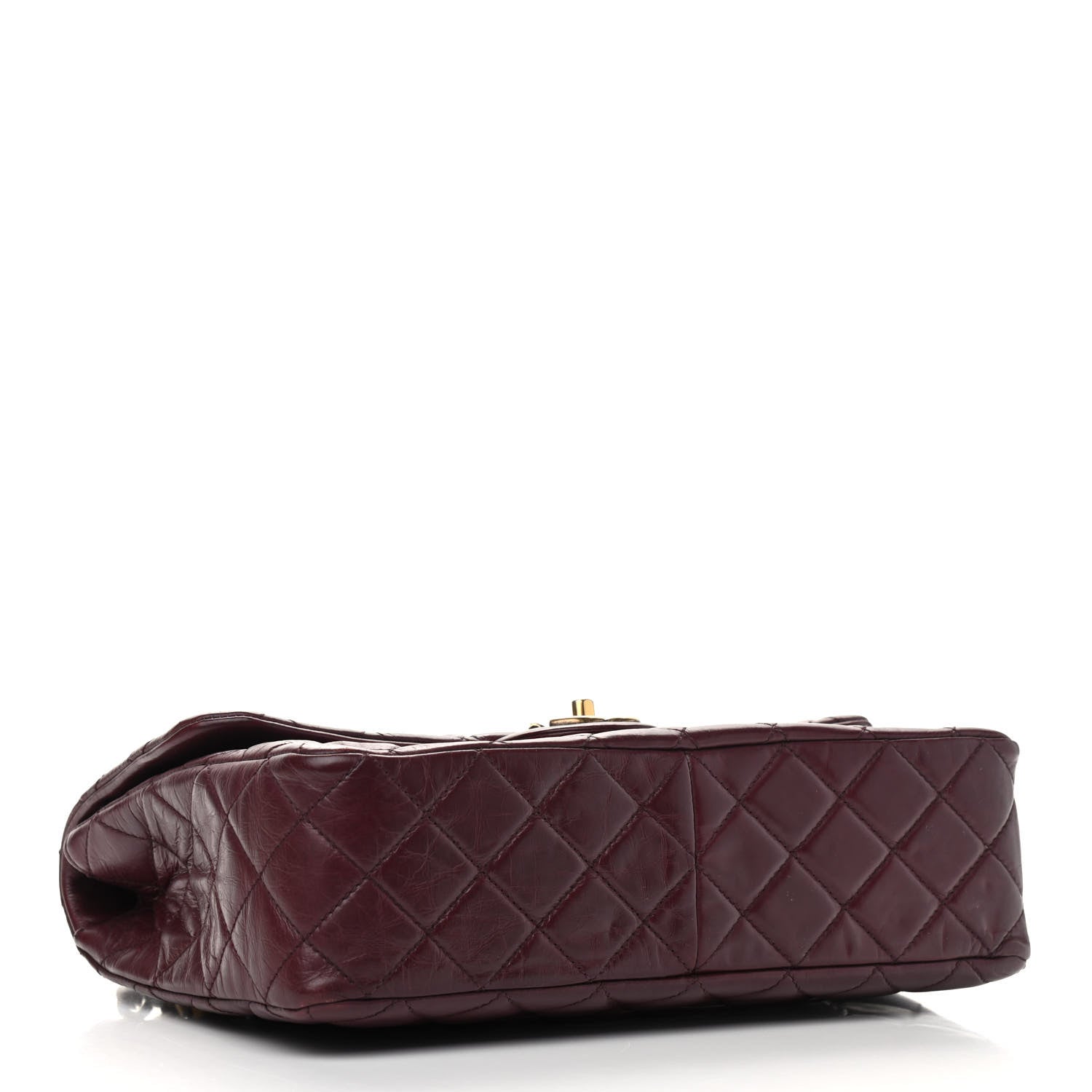 Chanel Glazed Calfskin Castle Rock Large Flap Burgundy 3 of 9