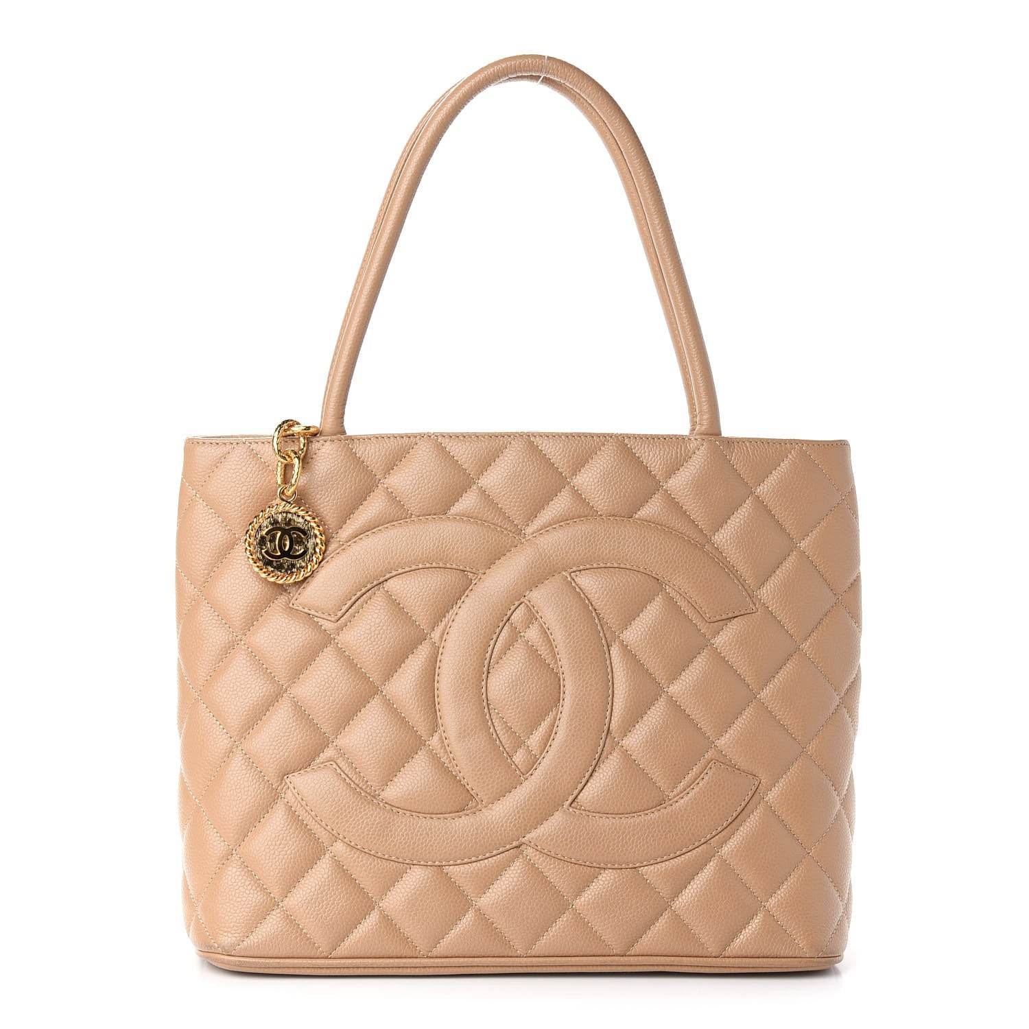 Chanel Caviar Quilted Medallion Tote Beige 1 of 8