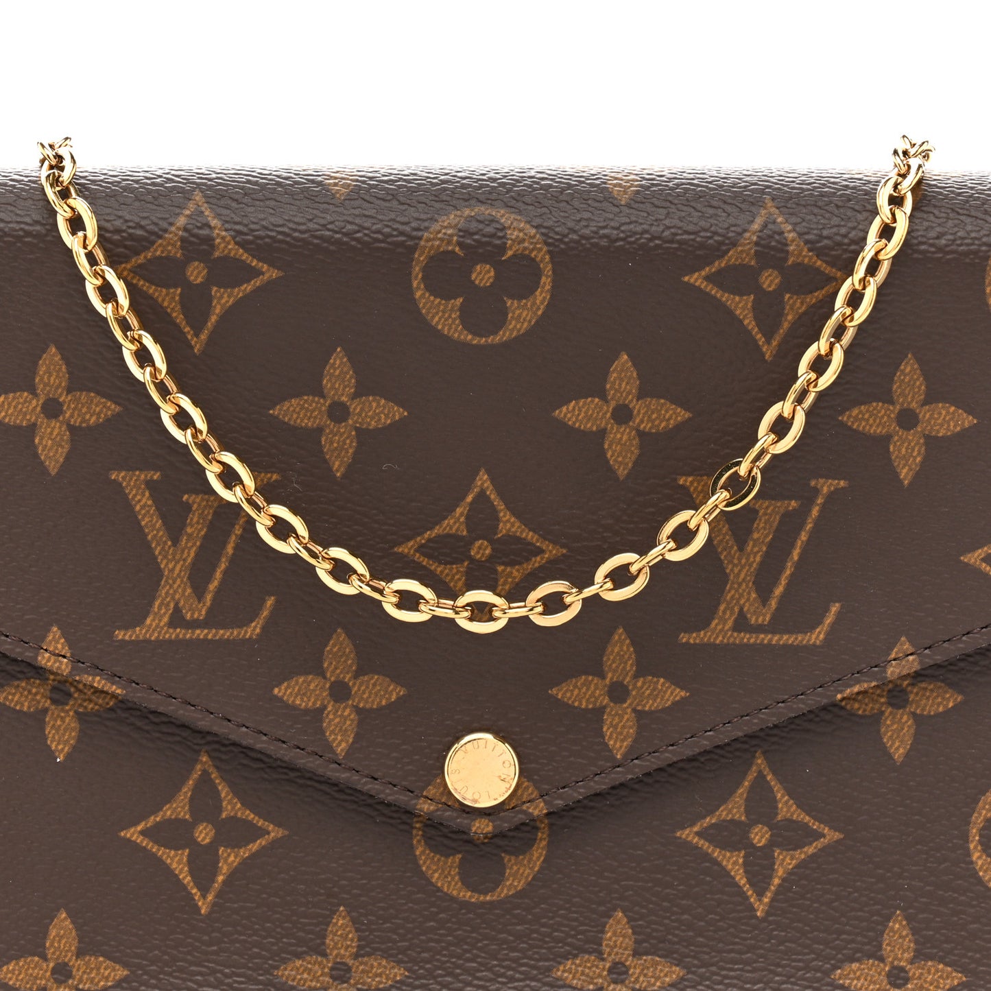 Monogram Pochette Felicie Chain Wallet Fuchsia