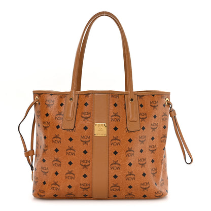 MCM Visetos Medium Liz Reversible Shopper Tote Cognac 1 of 17