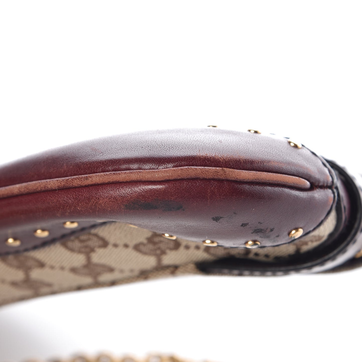 Monogram Studded Large Horsebit Clutch Bordeaux