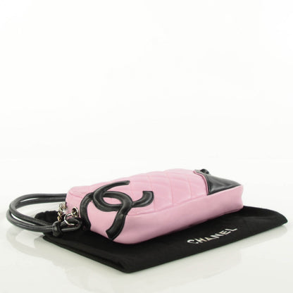 Chanel Calfskin Quilted Cambon Pochette Pink Black 4 of 7