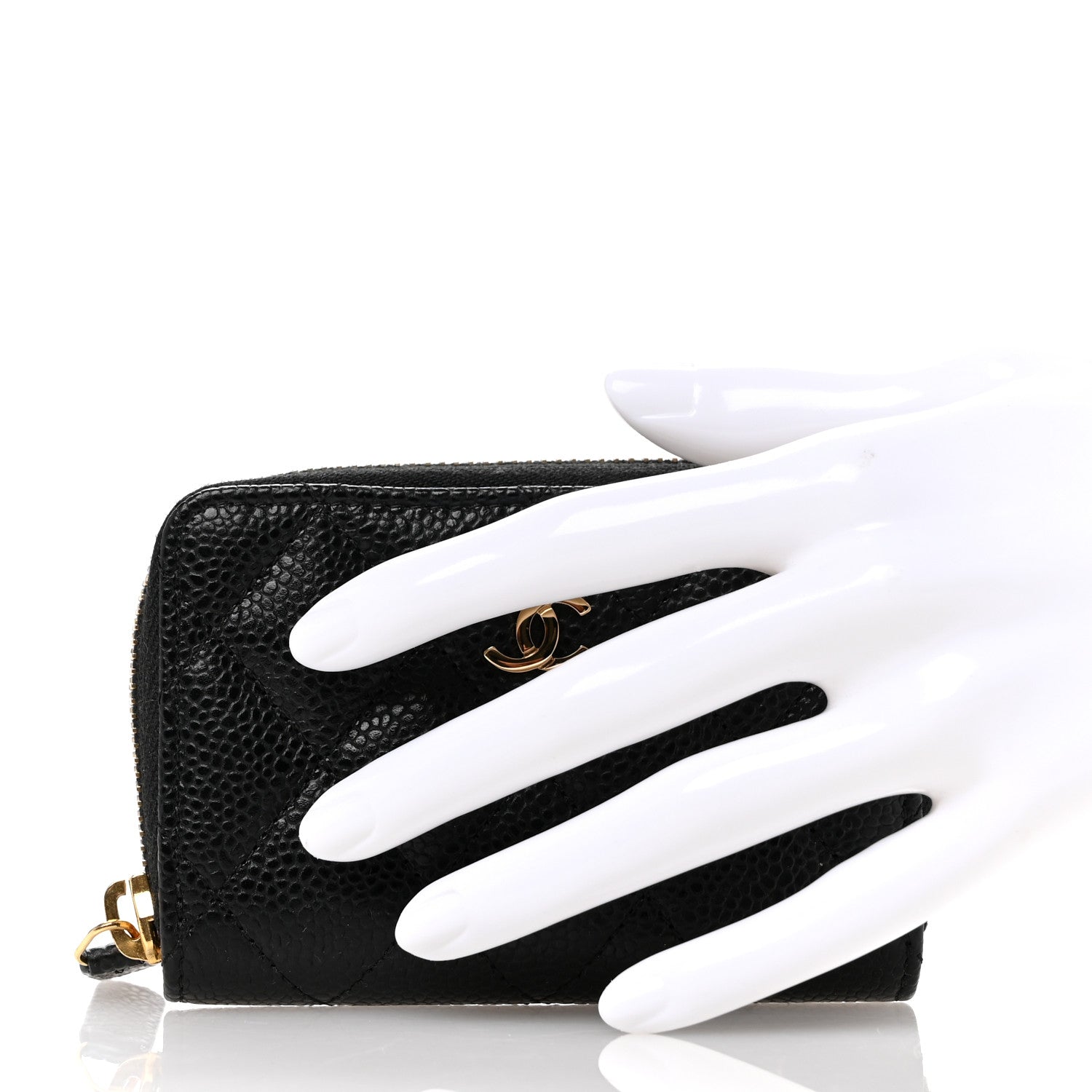Chanel Caviar Quilted Zip Coin Purse Black 2 of 7