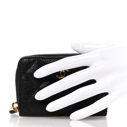 Chanel Caviar Quilted Zip Coin Purse Black 2 of 7