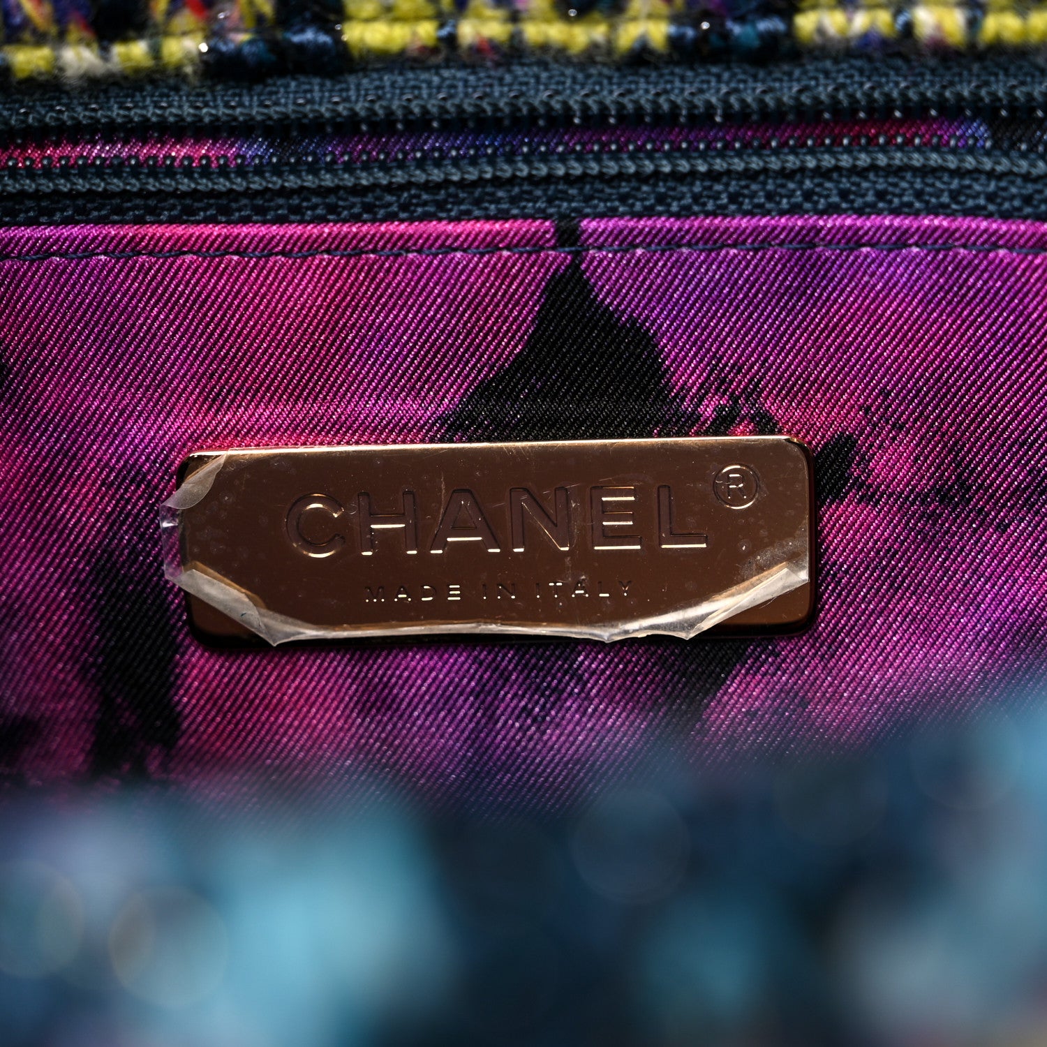 Chanel Tweed Quilted Medium Chanel 19 Flap Dark Multicolor 6 of 9