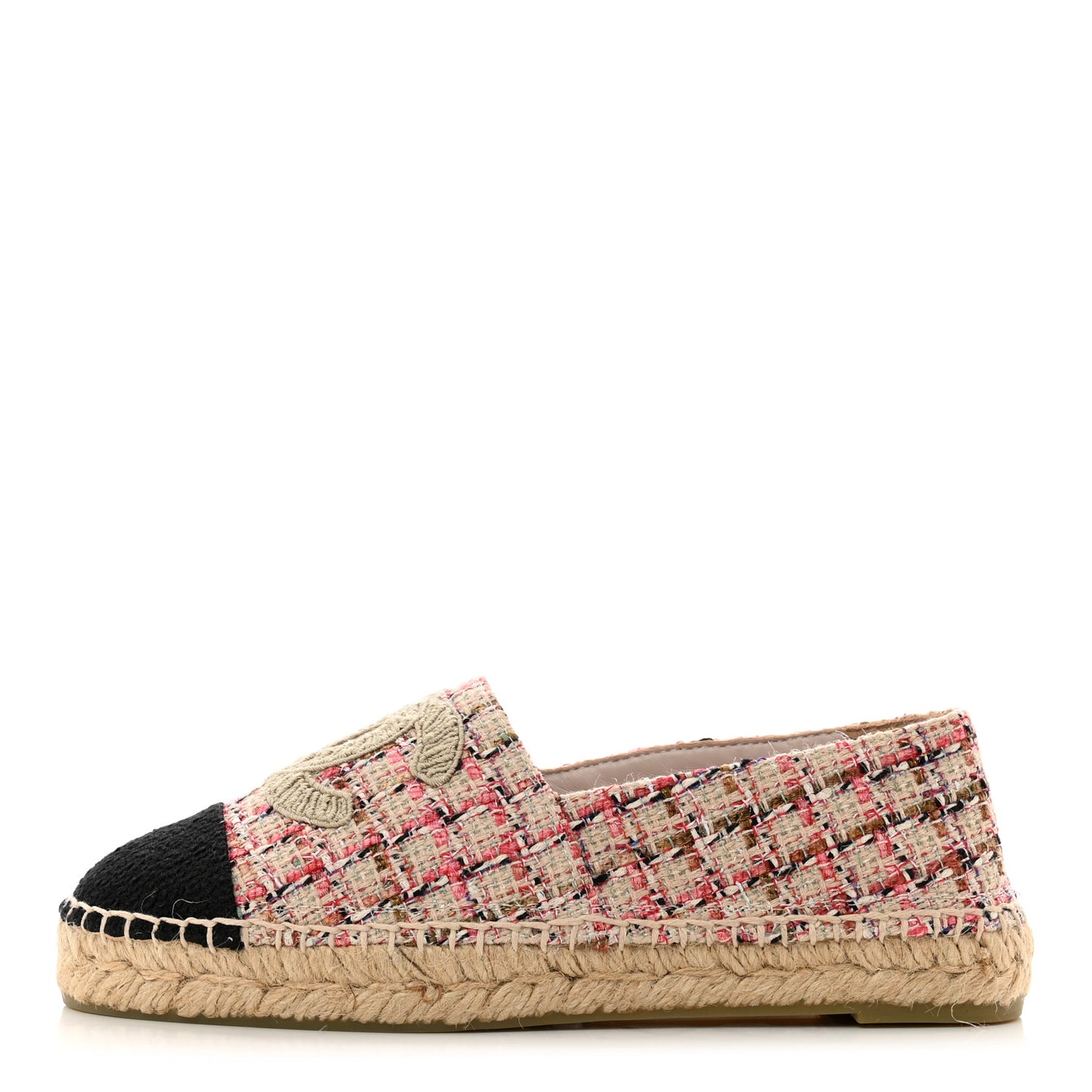 Tweed CC Espadrilles 37 Pink Black