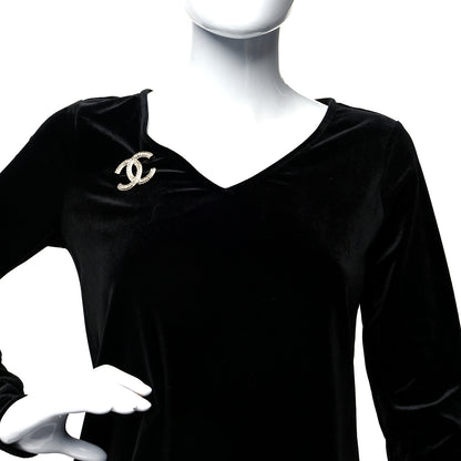 Chanel Baguette Crystal CC Brooch Silver 2 of 4