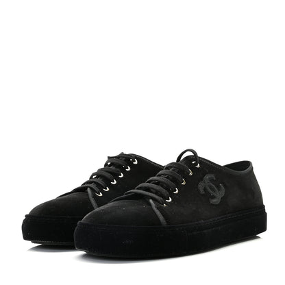 Chanel Velvet Womens CC Sneakers 41 Black 2 of 11