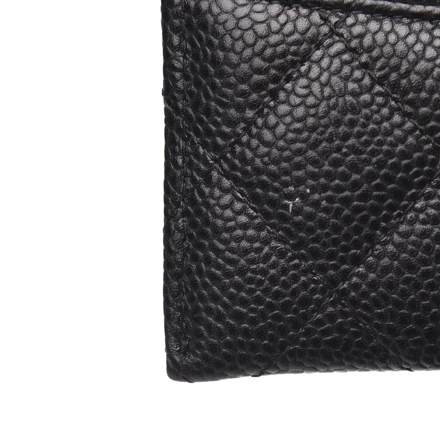 Caviar Quilted Card Holder Black