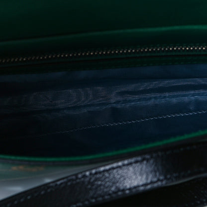 Gucci Calfskin Diagonal GG Medium Thiara Double Envelope Shoulder Bag Emerald Green Black 8 of 9
