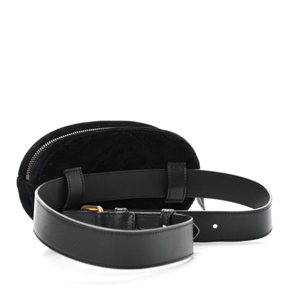 Gucci Velvet Matelasse GG Marmont Belt Bag 75 30 Black 2 of 4