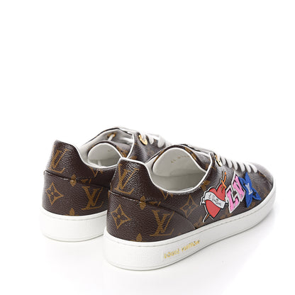 Louis Vuitton Calfskin Monogram LV Black Heart Sneakers 37 Cacao 4 of 10