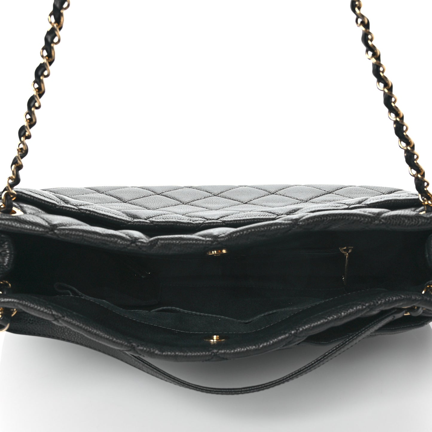 Caviar Quilted Timeless CC Soft Tote Black