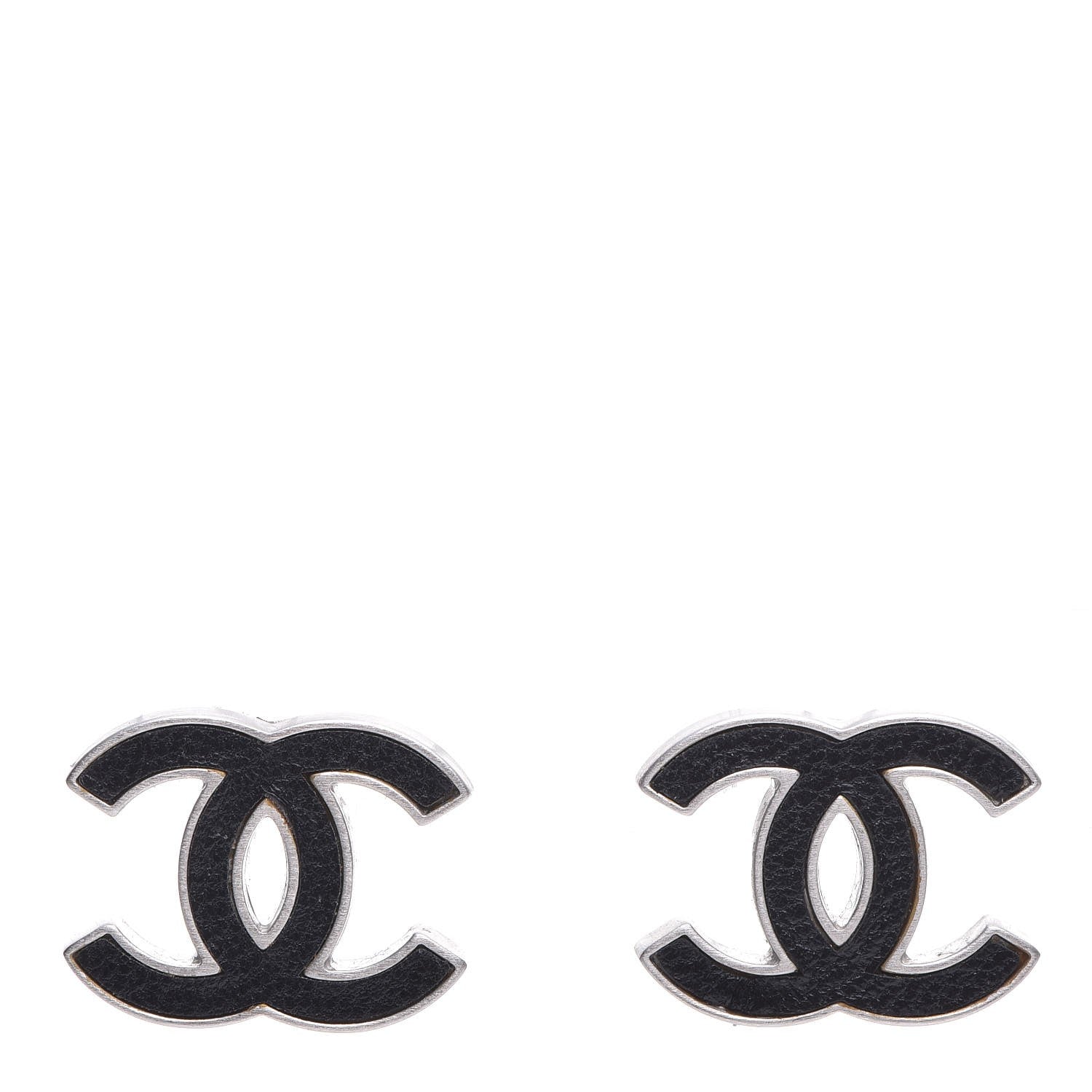 Chanel Lambskin CC Earrings Black 1 of 4