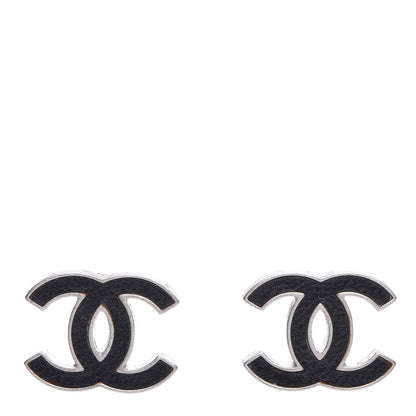 Chanel Lambskin CC Earrings Black 1 of 4