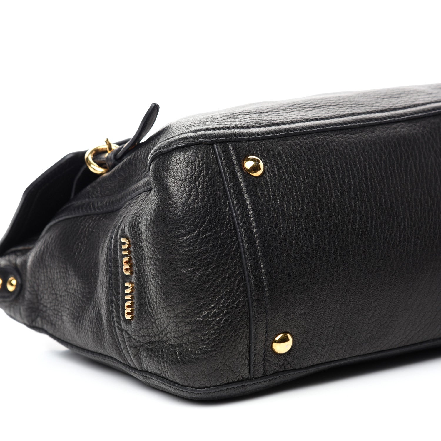 Miu Miu Cervo East-West Flap Satchel Black 6 of 10