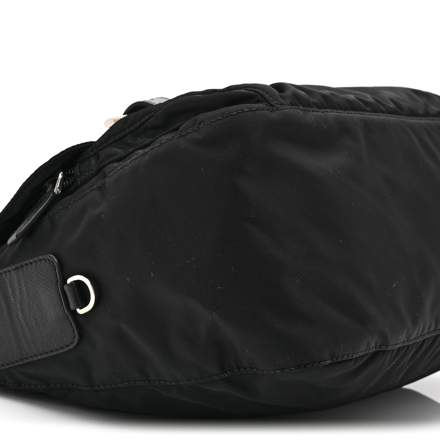 Prada Re-Nylon Vela Saffiano Pocket Double Buckle Messenger Shoulder Bag Black 10 of 11