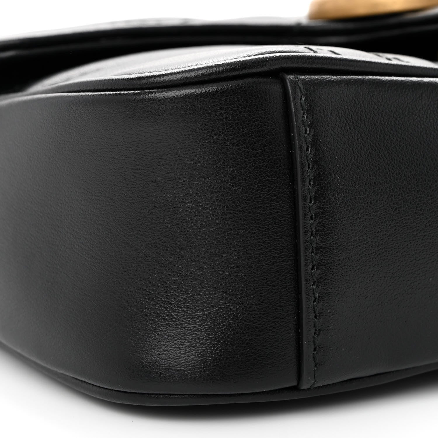 Gucci Calfskin Matelasse Mini GG Marmont Shoulder Bag Black 10 of 12