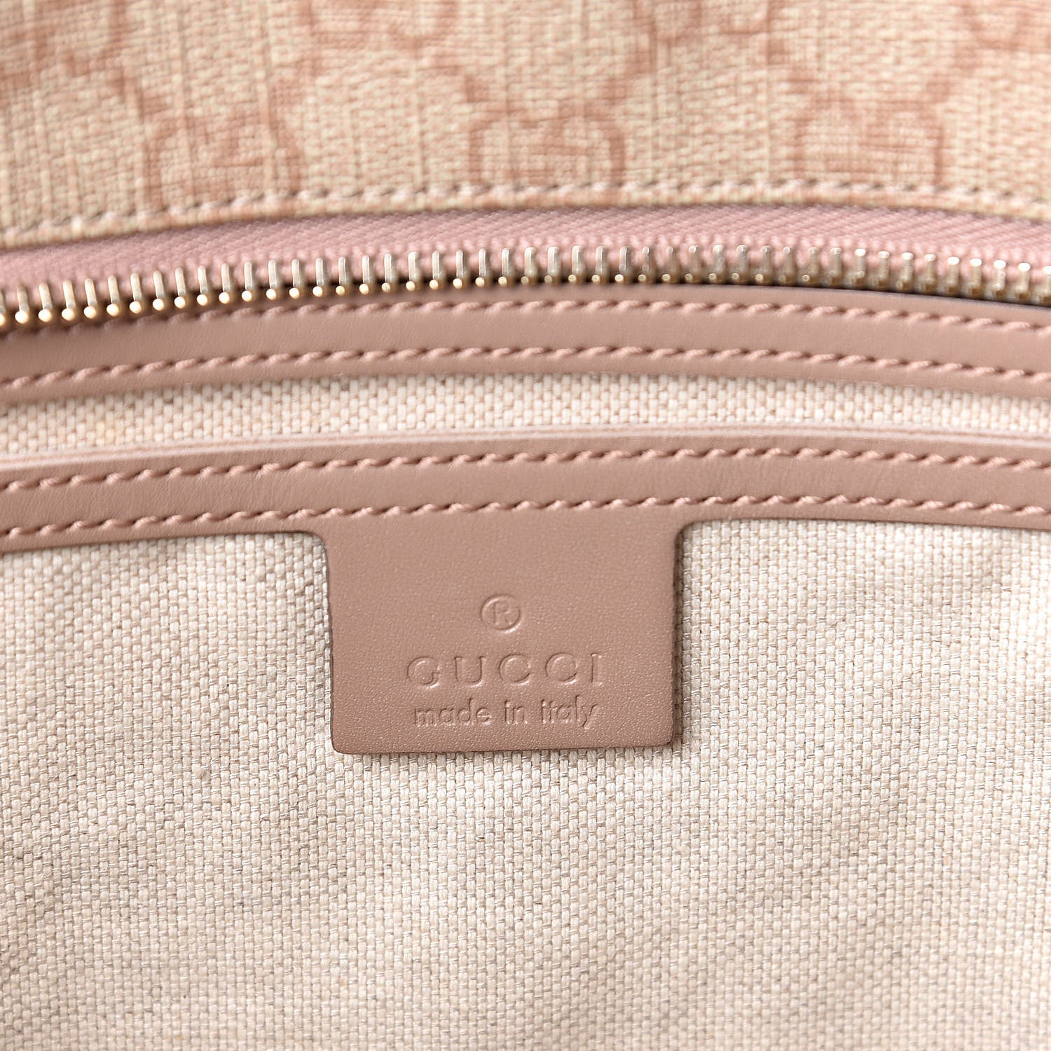 Gucci GG Supreme Monogram Medium Zippered Shopping Tote Winter Rose 7 of 13