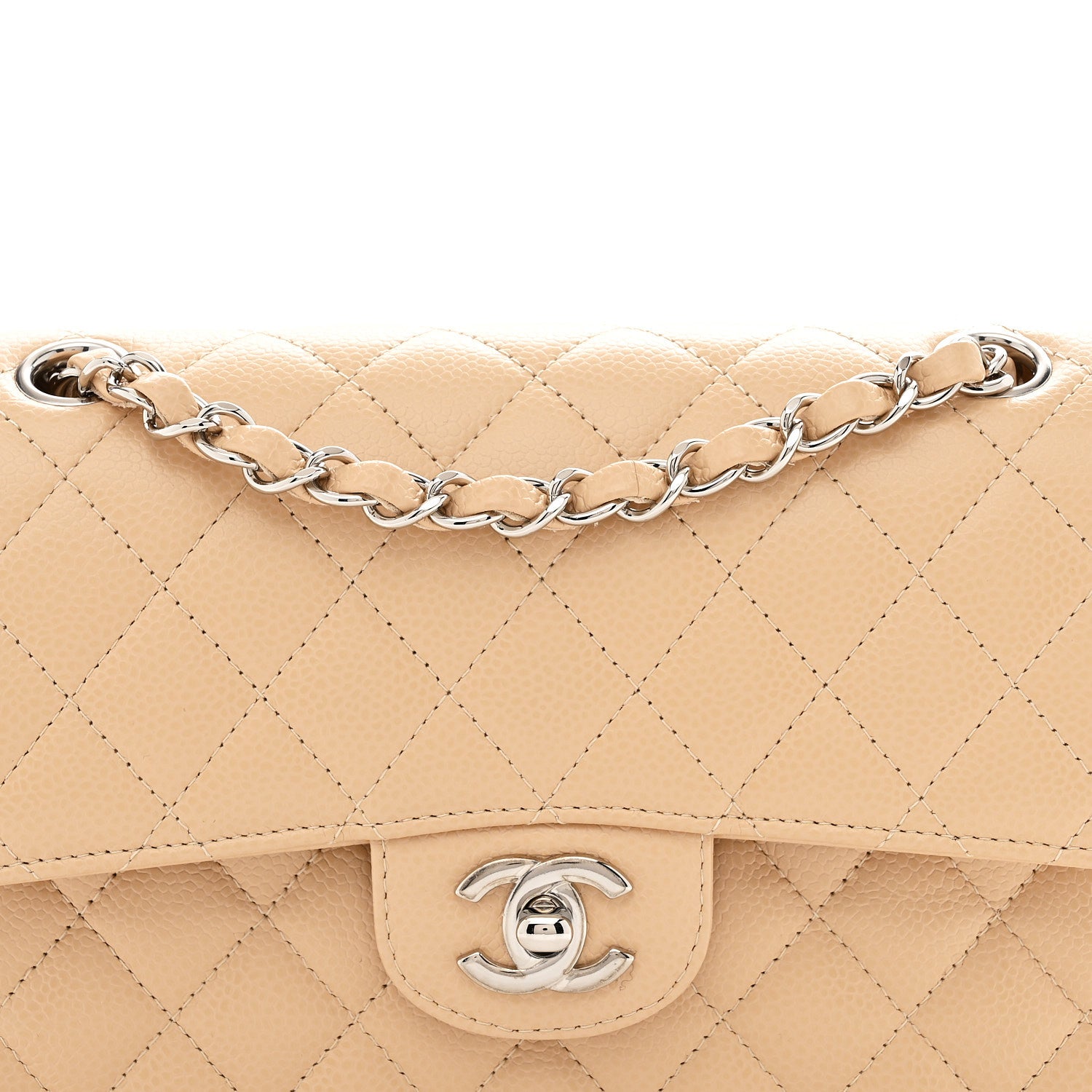 Chanel Caviar Quilted Small Double Flap Beige 8 of 11