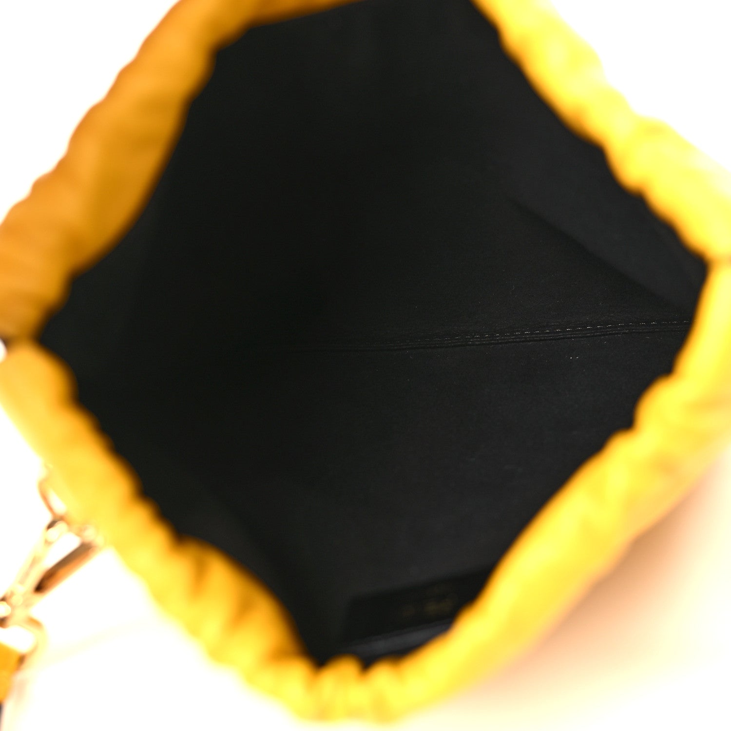 Fendi Soft Nappa Logo Small Drawstring Pouch Bag Sunflower Black 5 of 9