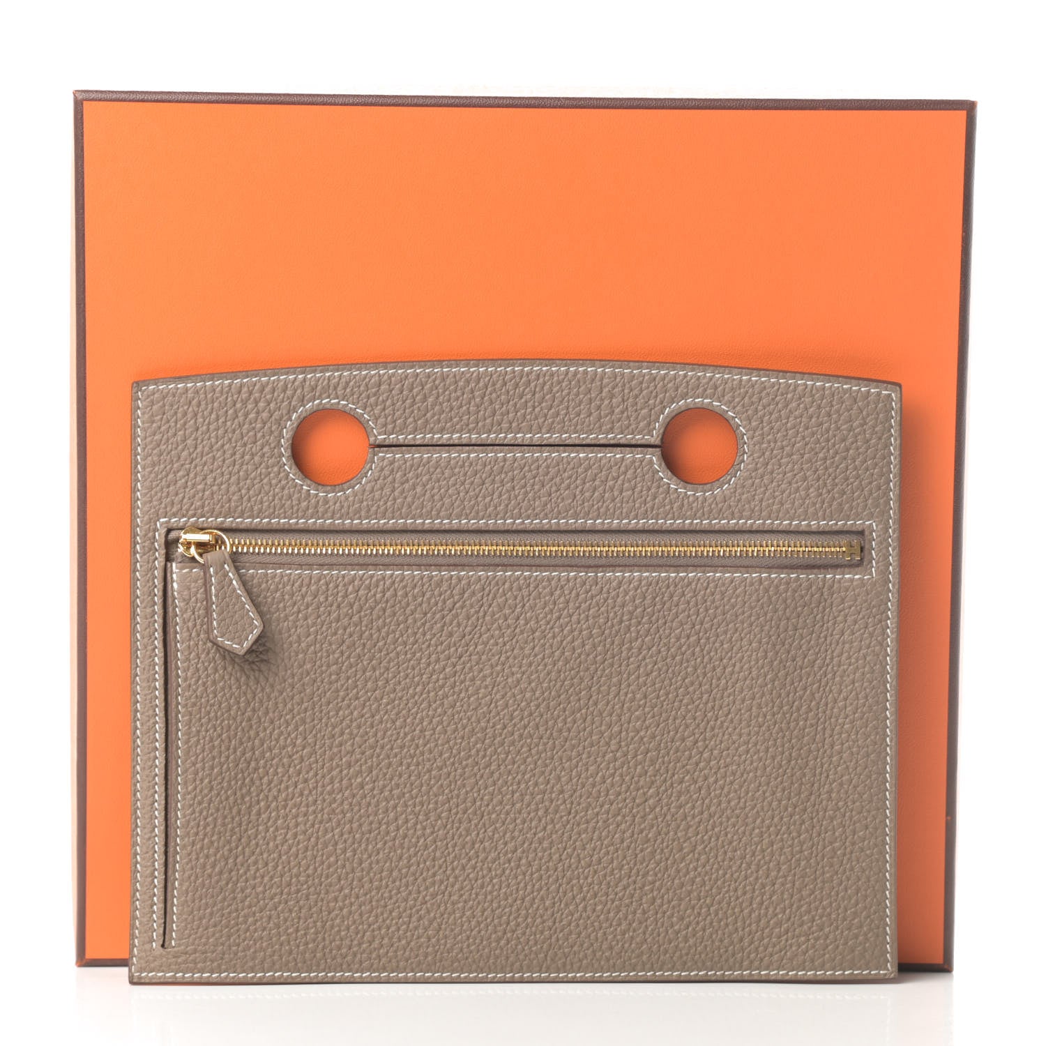 Hermes Togo Backpocket Pouch 30 Etoupe 8 of 8