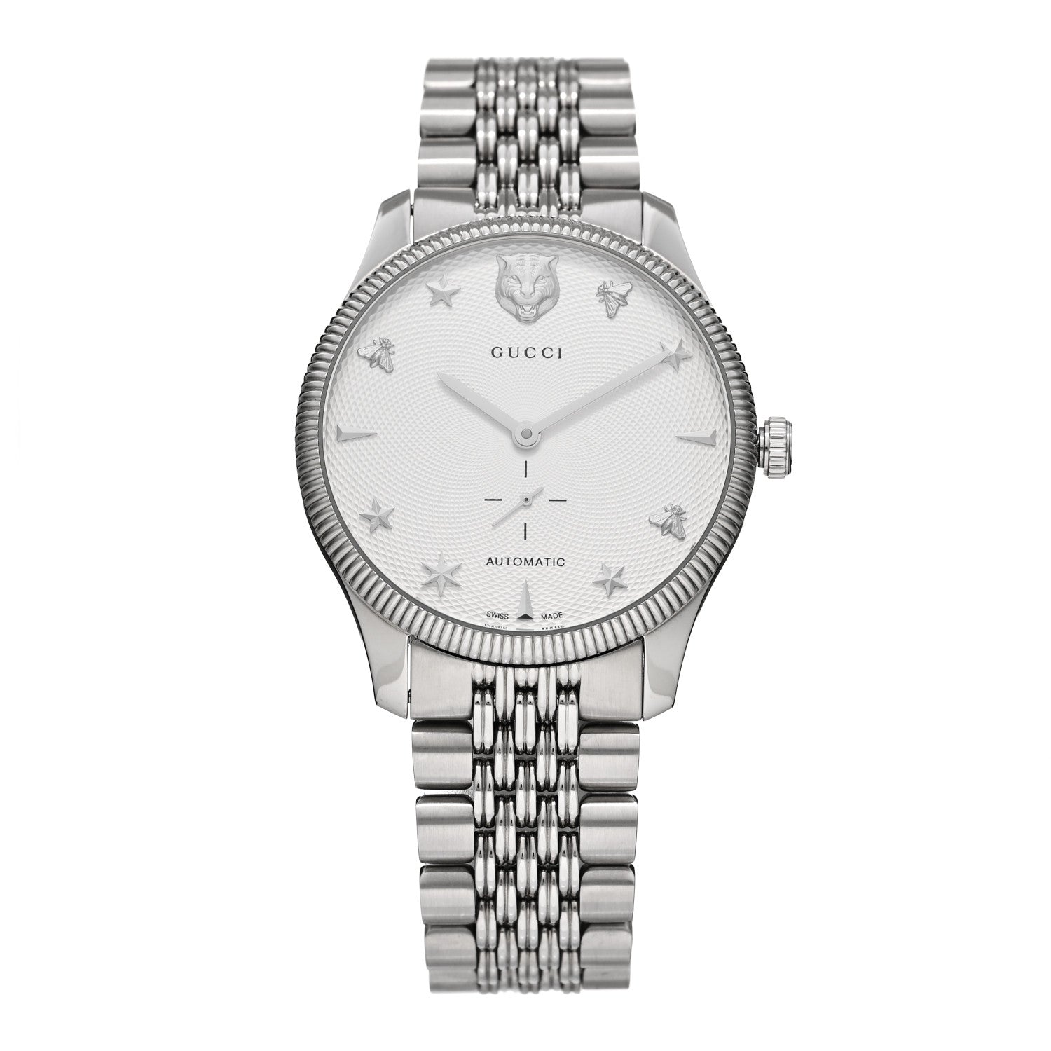 Gucci Stainless Steel 40mm G-Timeless Charm Automatic Watch 1 of 4