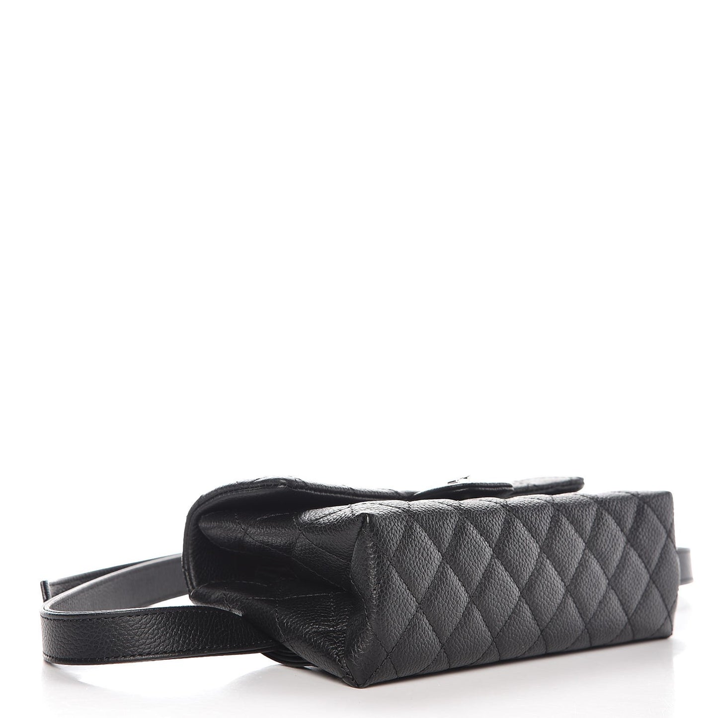 Grained Calfskin Quilted 2.55 Reissue Flap Belt Bag Clutch Black