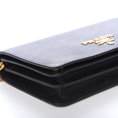 Prada Saffiano Lux Chain Wallet Black 7 of 8