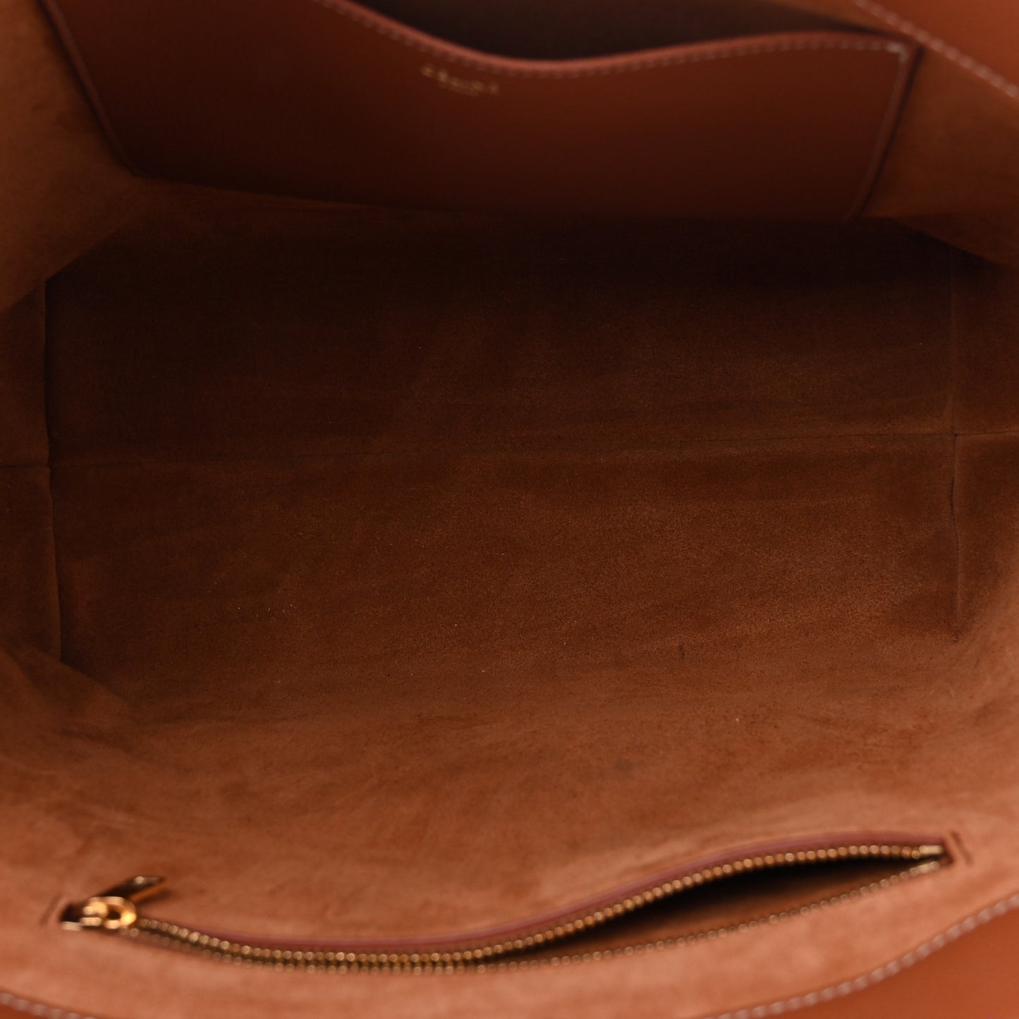 Grained Calfskin Triomphe Medium Cabas Anais Tan