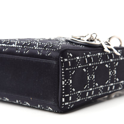 Christian Dior Satin Crystal Cannage Mini Lady Dior Black 7 of 10