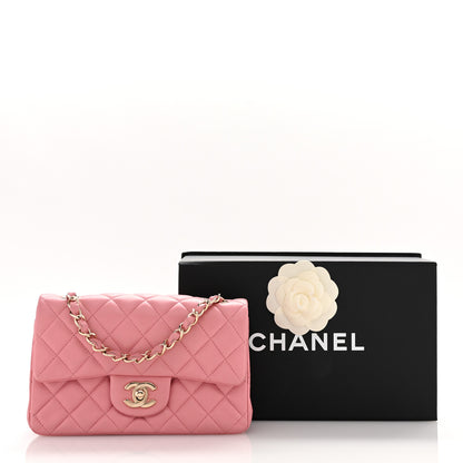 Chanel Lambskin Quilted Mini Rectangular Flap Pink 13 of 13