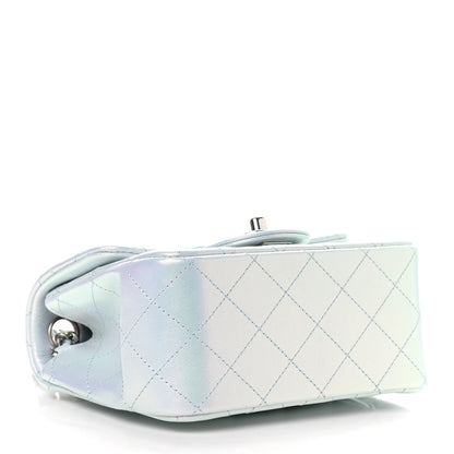 Chanel Iridescent Lambskin Quilted Mini Square Flap Light Blue 4 of 9
