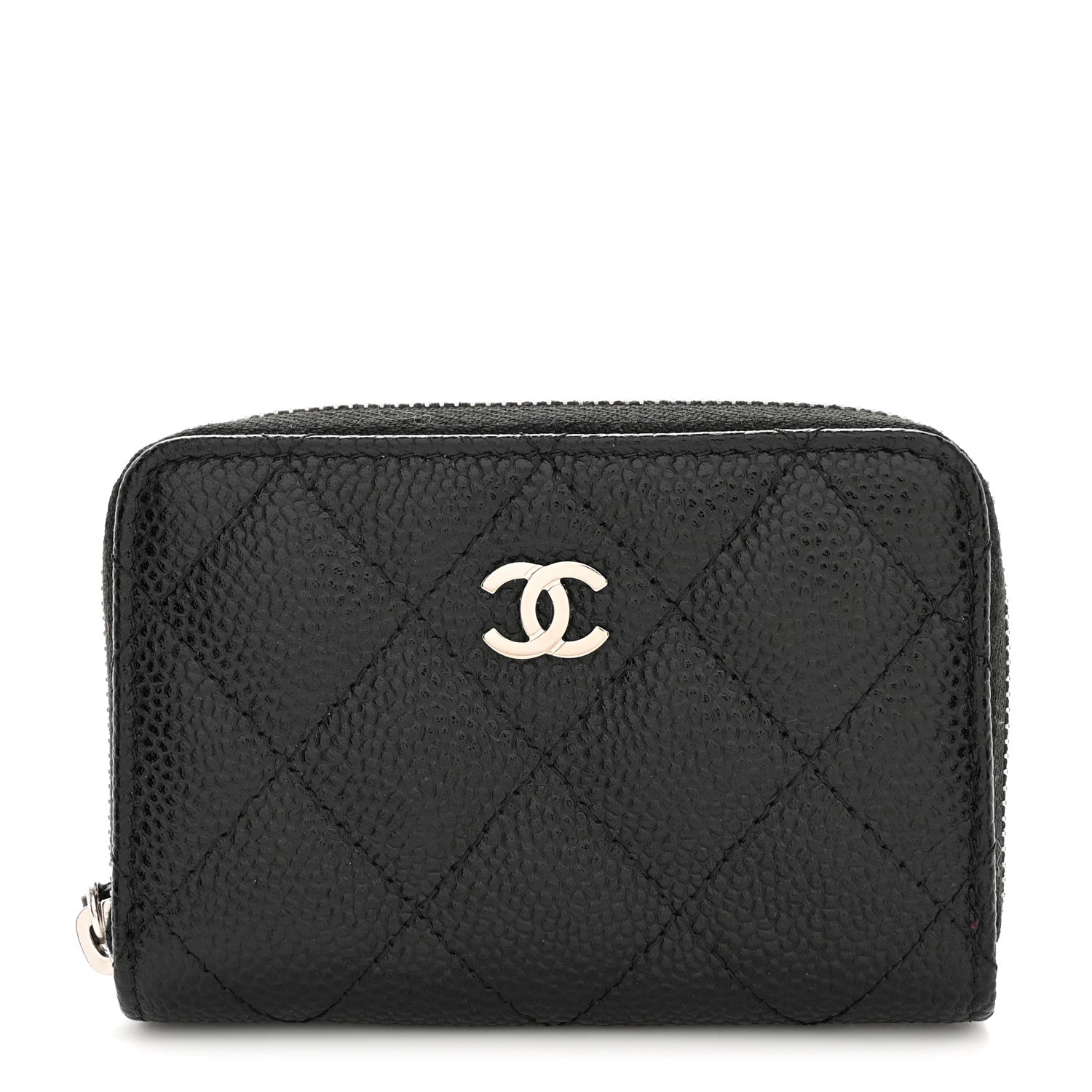 Chanel Caviar Quilted Zip Coin Purse Black 1 of 10