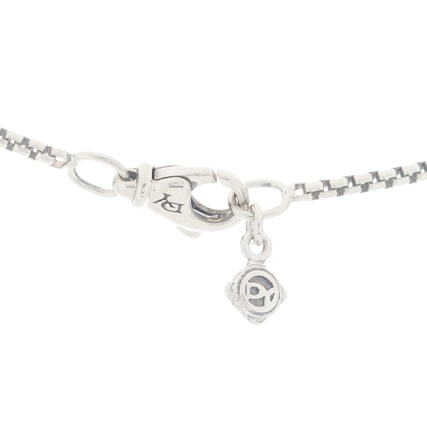 David Yurman Sterling Silver Diamond Prasiolite 7mm Petite Albion Pendant Necklace 3 of 5