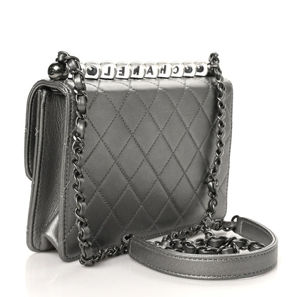 Chanel Metallic Goatskin Quilted Small Chic Pearls Flap Silver 3 of 11