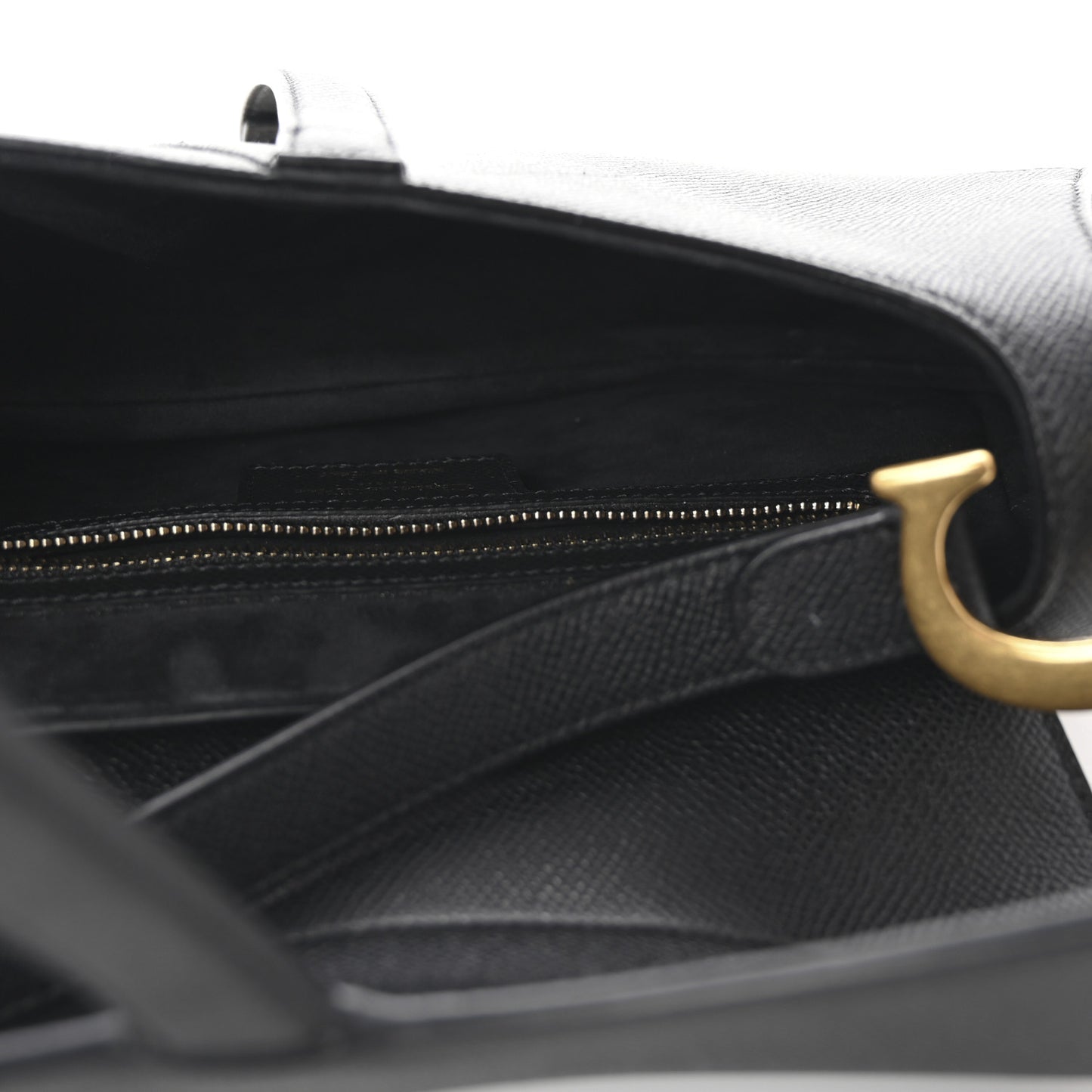 Grained Calfskin Saddle Bag Black