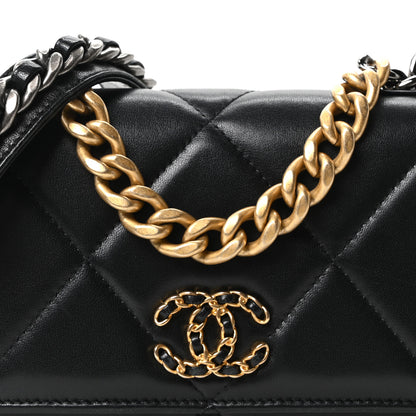Chanel Lambskin Quilted Chanel 19 Wallet On Chain WOC Black 9 of 11