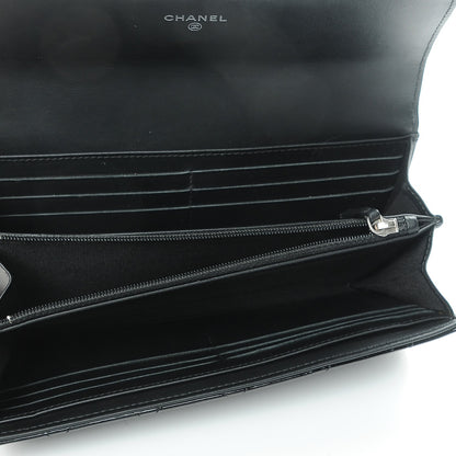 Chanel Patent Calfskin Quilted Large Flap Wallet Black 5 of 9